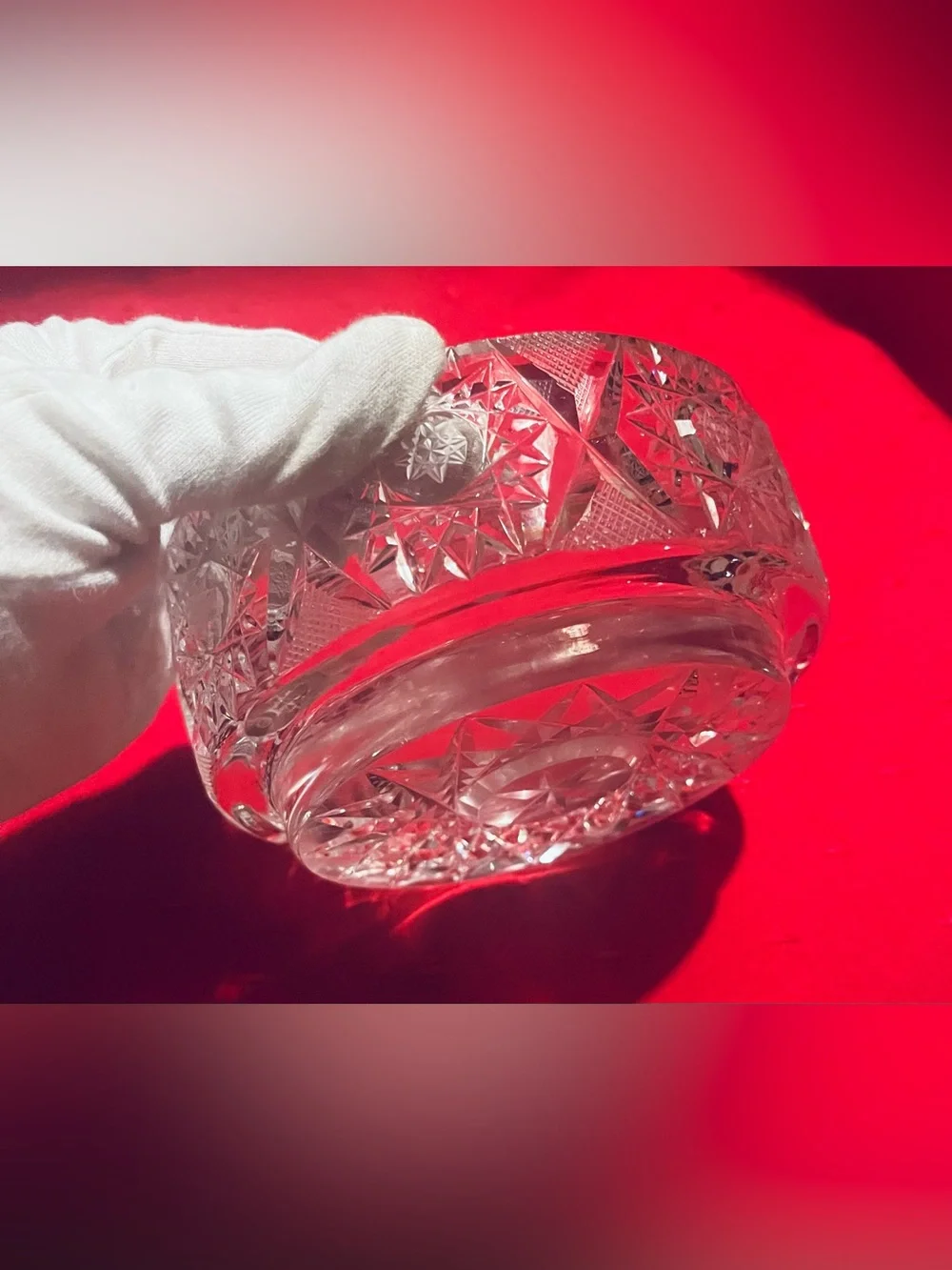 Vintage heavy lead crystal ashtray